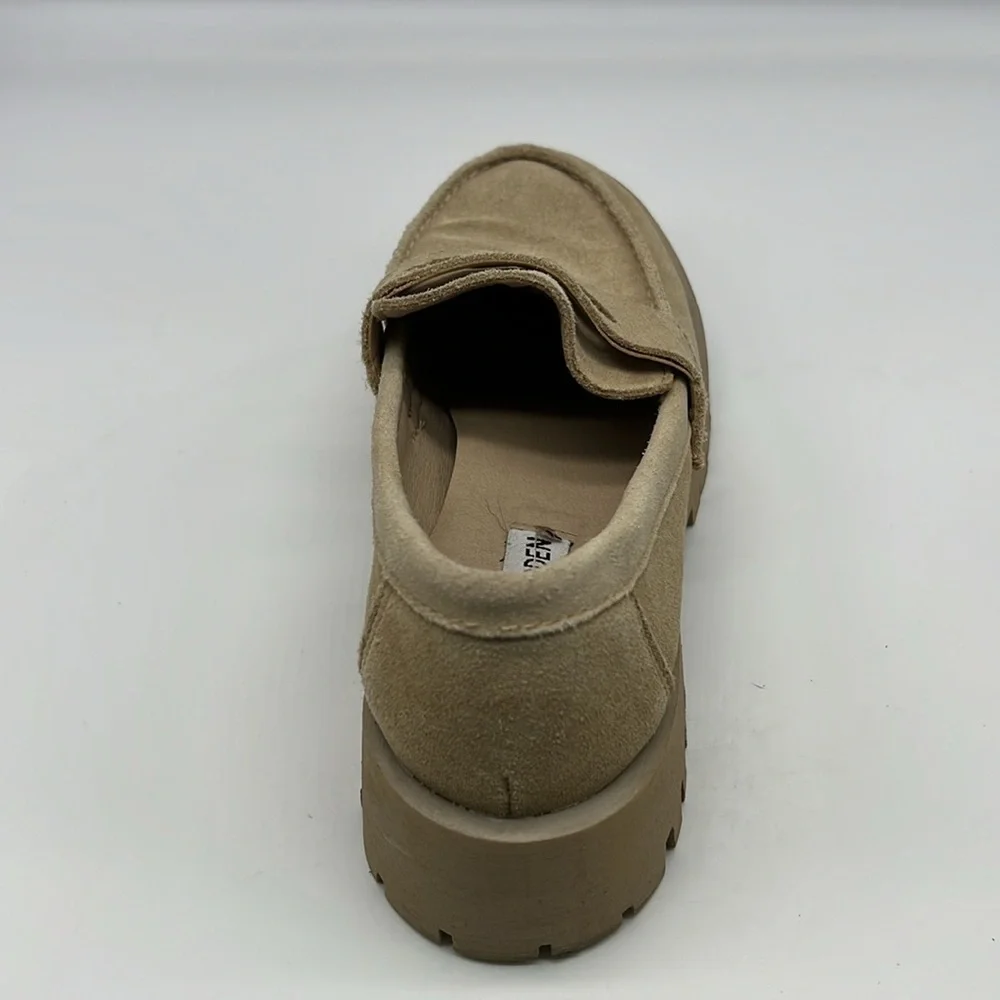 Steve Madden - Lila Taupe Suede Slip On Rounded Close Toe Chunky Loafer Size 8.5